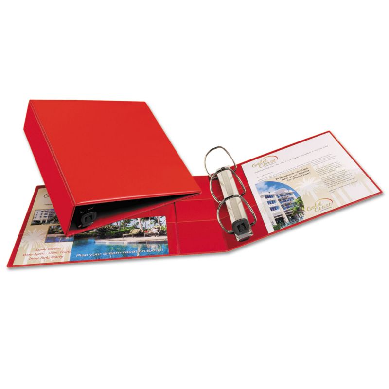 Avery Heavy-Duty Binder with One Touch EZD Rings 11 x 8 1/2 3" Capacity Red 79583, 5 of 9