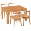 5 Piece Dining Table Set, 65" Extendable Kitchen Table Set for 4-6, Wood Table and Chairs Set With Pull-out Side Table For Kitchen Dining Room - 3 of 4