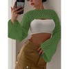 Womens Cropped Sweater Crochet Knit Crop Tops See Through Knit Sweater Beach Cover Ups - 4 of 4