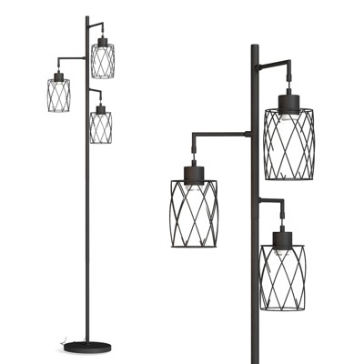 Dexmalle 67 Inch 3-Light Tree Floor Lamp with Foot Switch