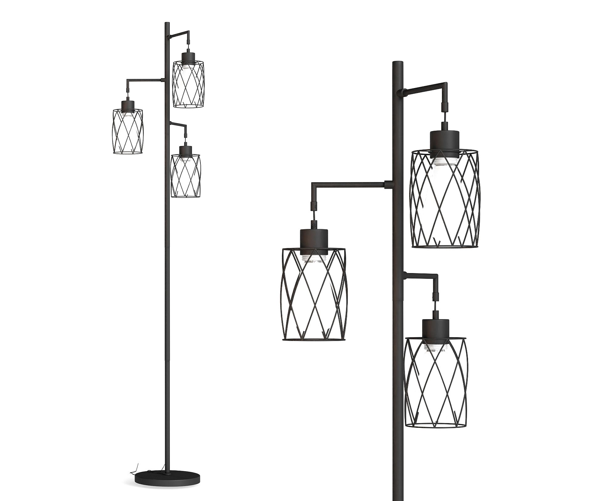 Dexmalle 67 Inch 3-Light Tree Floor Lamp with Foot Switch