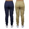 Galaxy By Harvic Women's  Loose Fit Cotton Stretch Twill Cargo Joggers- 2 Pack - 2 of 4