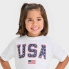 Toddler Girls Americana USA Graphic T-Shirt - Cat & Jack™ White - 2 of 4