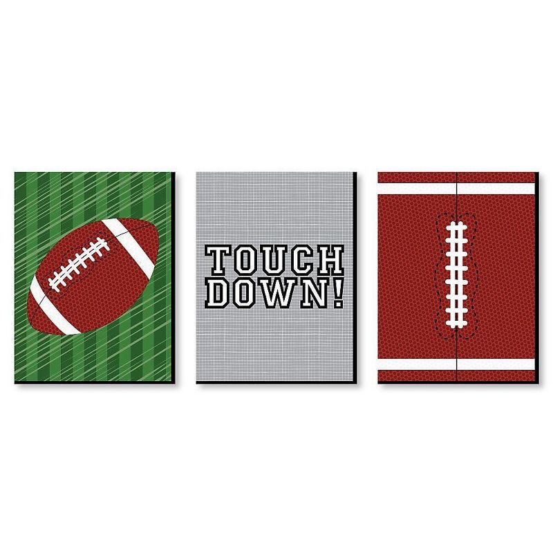Big Dot of Happiness End Zone - Football - Sports Themed Wall Art and Kids Room Decorations - Gift Ideas - 7.5 x 10 inches - Set of 3 Prints, 1 of 8