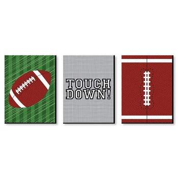 Big Dot of Happiness End Zone - Football - Sports Themed Wall Art and Kids Room Decorations - Gift Ideas - 7.5 x 10 inches - Set of 3 Prints