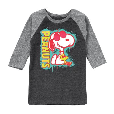 Boys' - Peanuts - Peanuts Snoopy Woodstock Raglan Graphic T-Shirt