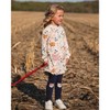 Deux par Deux Girl Organic Cotton Jersey Leggings Dark Blue with Cats - 2 of 4