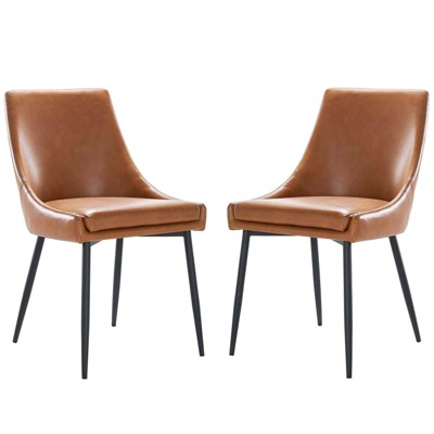 Set of 2 Viscount Vegan Leather Dining Chairs - Modway