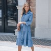 Women's Collared Front Button Half Sleeve Midi Dress - Cupshe - 2 of 4