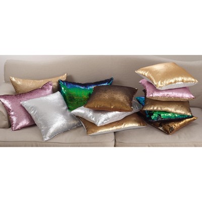 Gold Reversible Sequin Square Throw Pillow Set