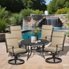 Aoodor Outdoor High Back Dining Chair Cushion Set, Water Proof & Stain Resistant Polyester Fabric Cover with Ties and Zipper, Set of 4 - 2 of 4