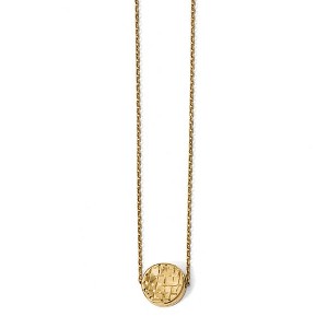 Black Bow Jewelry 14k Yellow Gold Diamond-Cut 10mm Round Necklace, 17 Inch - 1 of 4