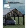 12 x 20 FT Metal Carport, Heavy Duty Carports Reinforced Frame and Steel Roof, All-Weather Shelter Canopy for Pickups, Boats, Cars, and Tractors - 2 of 4