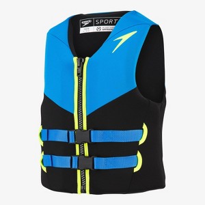 Speedo Youth Sport Premium PFD - 50-90lb: Swimming Life Jacket, PVC & Spandex - 1 of 3