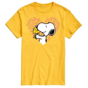 Men's - Peanuts - Snoopy Woodstock Xo Heart Short Sleeve Graphic T-Shirt - 1 of 4