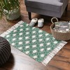 Design Imports Geometric Textured Fringe - Teal - 2 X 3 Ft - 4 of 4