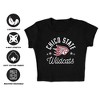 Women's California State University, Chico Mascot Cap Sleeve Baby Rib Crop Top Black - 4 of 4