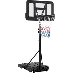 Kids Basketball Hoop,Outdoor Portable Adjustable Basketball Goal System w/ 2 Wheels, 5-7 Ft Swimming Pool Basketball Hoop Outdoor 28in Backboard - 1 of 4