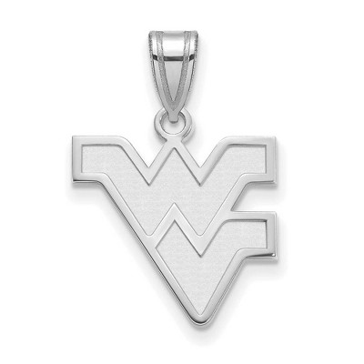 Black Bow Jewelry 14k White Gold West Virginia Mountaineers NCAA Medium Pendant