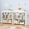Kids Bookshelf with 9 Storage Cubbies Dollhouse Bookcase Toy Storage Organizer Toddlers Playhouse Wooden Bookshelf Playroom Organization - 3 of 4
