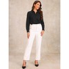 Allegra K Women's Collared Business Office Long Sleeves Bodysuit Work Leotard Shirt - 4 of 4