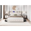 1000lbs Full Size Velvet Upholstered Platform Bed Frame with Storage Headboard & 4 Storage Drawers & Charging Station, No Box Spring Needed - 3 of 4