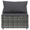 vidaXL Patio Middle Sofa Grey PE rattan, powder-coated steel, fabric - 3 of 4