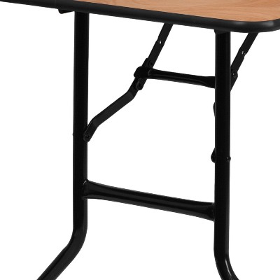 Emma + Oliver 5-Foot Light Wood Rectangular Folding Dining Table