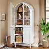 Tribesigns 68" Tall Arched Storage Cabinet, 5-Tier Display Bookcase with Adjustable Shelves, Kitchen Pantry Hutch Cabinet for Living Room - 2 of 4
