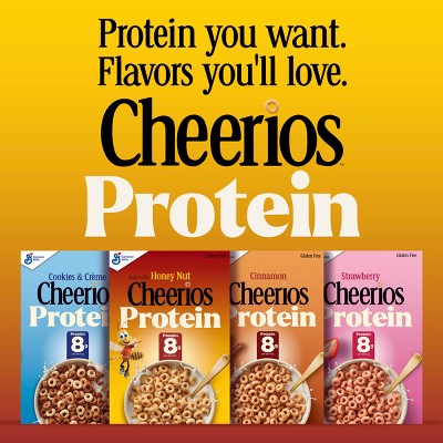 Cheerios Protein Gluten Free Honey Nut Family Size Breakfast Cereal - 14oz