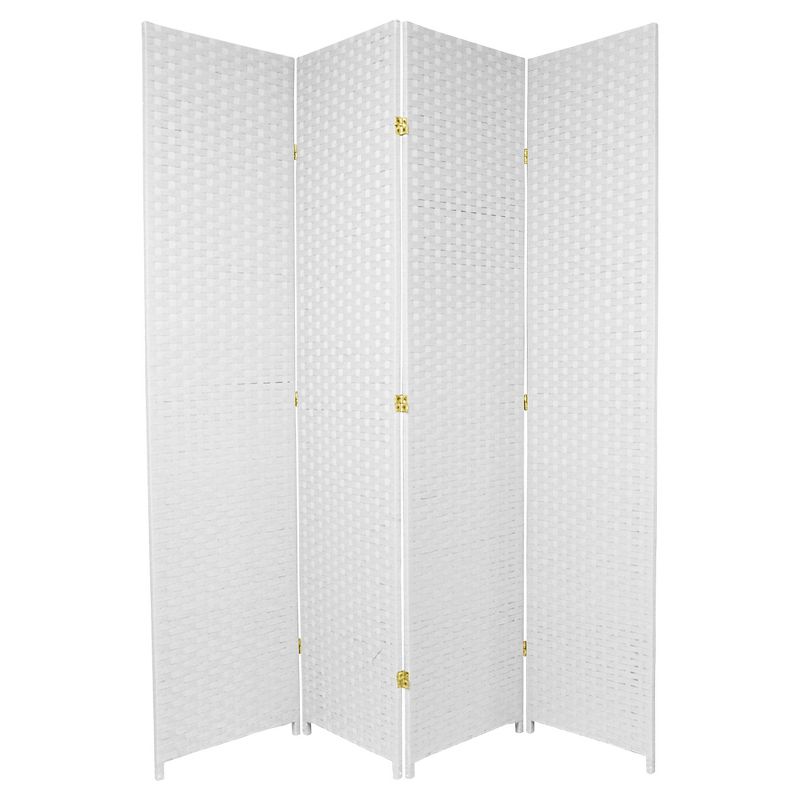 7 ft. Tall Woven Fiber Room Divider - White (4 Panels), 1 of 6