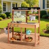 ROBOTIME Play Food And Toy Kitchens Outdoor Play Kitchen Toy, Kid Play Kitchen Accessories, Educational Gift for Girl Boy, Brown, 15"*28.7"*36.6" - 2 of 4