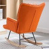 Acekool 35.5" Nursery Rocker - Cotton Linen Glider with High Back - 4 of 4