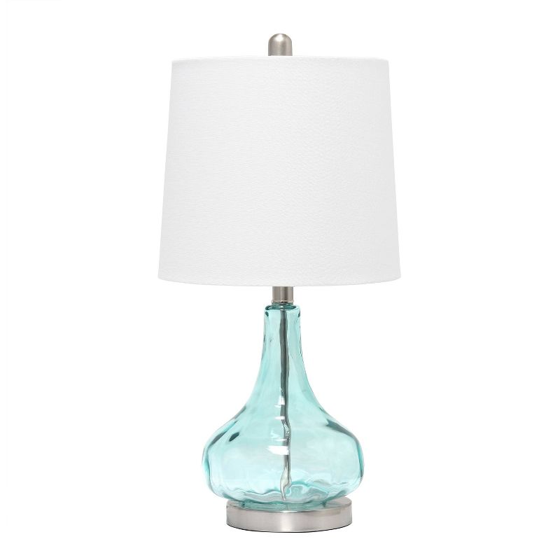 Rippled Glass Table Lamp with Fabric Shade - Lalia Home, 1 of 9