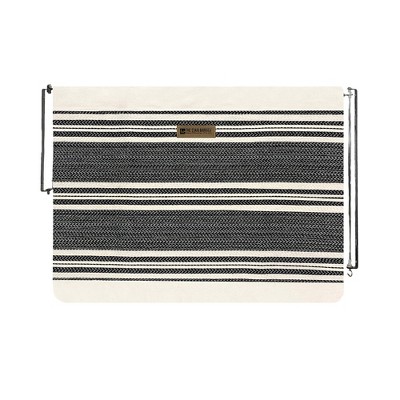 The Stair Barrier Regular Wall to Wall Single Panel Swing Gate with Fabric Slipcover Baby and Pet Safety Gate, 27 to 42.5 Inch, Farmhouse Lines Black