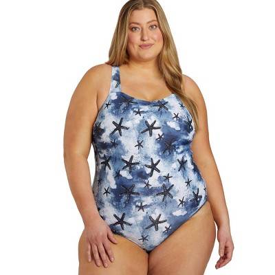 Sporti Sporti Plus Size Sanibel Island Moderate Printed Sweetheart One Piece Swimsuit Sanibel Island 26W