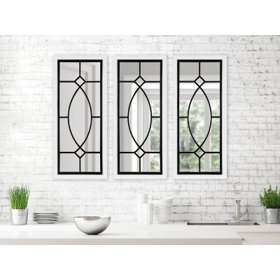 Bakersfield 13" x 30" Rectangular Farmhouse Wall Mirror in White