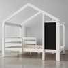 Full Size House Bed with Blackboard and Storage Drawers, Platform Bed with Rails and 2-Way Assembly, White Wood Frame - 3 of 4