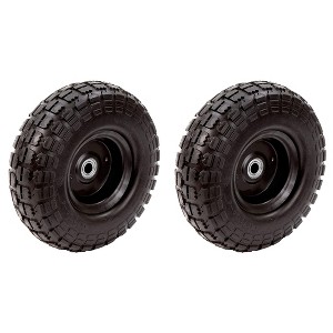 Tricam Farm and Ranch 10-Inch Single No Flat Replacement Pneumatic Turf Tire for Utility Garden Carts, Wheelbarrows, Dollies, and Wagons (2 Pack) - 1 of 4