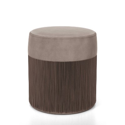 Poway Ribbed Flannel Ottoman Brown - miBasics