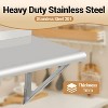 Stainless Steel Wall Shelf,Commercial Wall-Mounted Rack with Backsplash and Two Brackets,Heavy-Duty Metal Shelving for Kitchen,Restaurant,Garage - 3 of 4