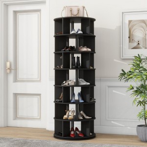 23.6'' Rotating 7-Tier Shoe Rack, 5-Grid Layer Tower, 360� Spin Organizer for Entryway & Living Room - 1 of 3