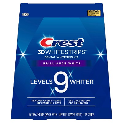 Crest 3d No Slip Whitestrips Brilliance White Teeth Whitening Kit With ...