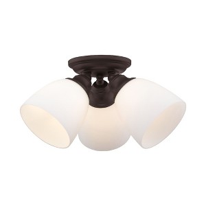 Livex Lighting Somerville 3 - Light Flush Mount in  Bronze - 1 of 4