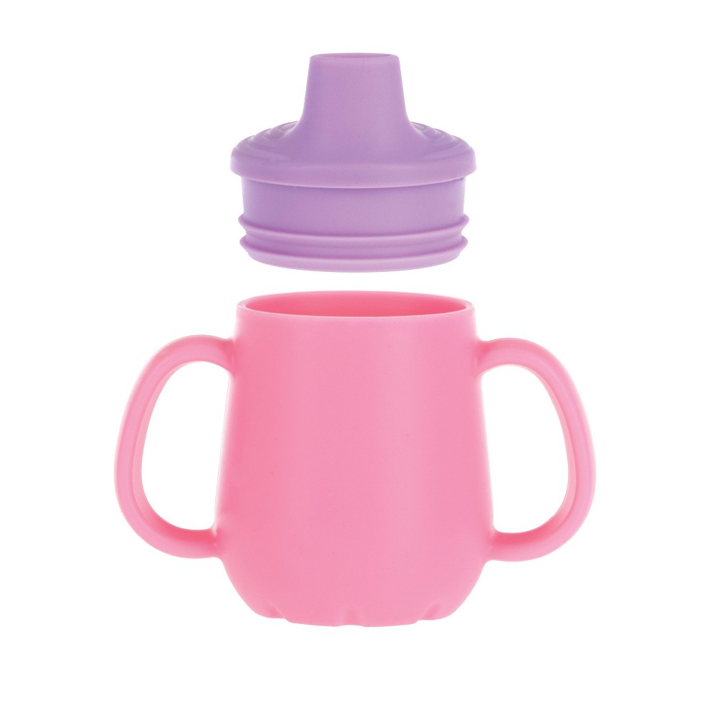 Photos - Glass Nuby 2oz 2 Handle Silicone Sippy Cup with Spout Lid - Girl 