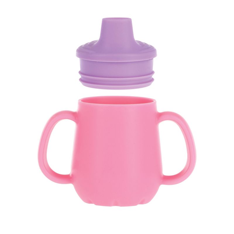 Nuby 2oz 2 Handle Silicone Sippy Cup with Spout Lid - Girl, 1 of 8