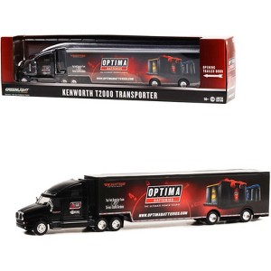 Kenworth T2000 Transporter Black "OPTIMA Batteries: The Ultimate Power Source" 1/64 Diecast Model by Greenlight - 1 of 3