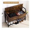 Shoe Bench, Lift Top Shoe Storage Bench, Industrial Shoe Rack Bench With Storage Box, Shoe Rack Organizer For Entryway, Bedroom, Closet, Living Room, - 2 of 4