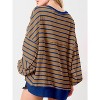 Imily Bela Women Color Block Waffle Knit Top Oversized Comfort  Casual Sweatshirt - 2 of 4