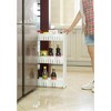 Basicwise Plastic Storage Cabinet Organizer 3 Shelf Cart Rack Tower with Wheels - 2 of 4